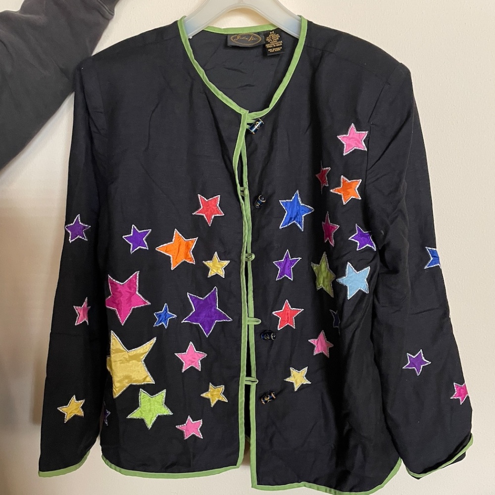 Vintage Julia Kim Black Jacket with Star Design